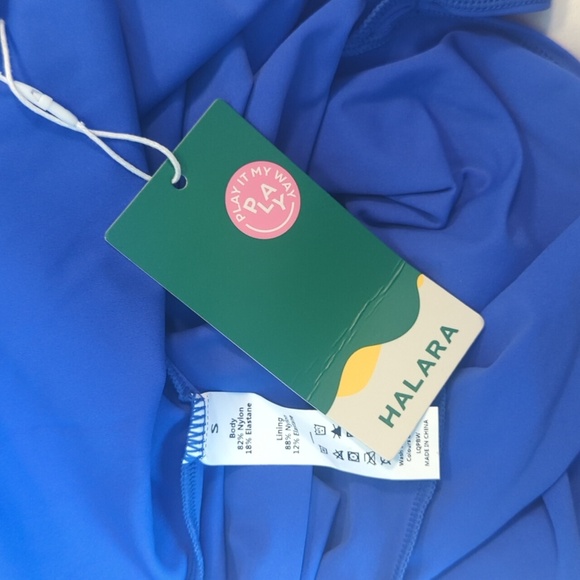 NWT Halara Aster Blue Backless Crisscross Lace Up Split Bodycon Midi Dress, US S - Picture 5 of 6